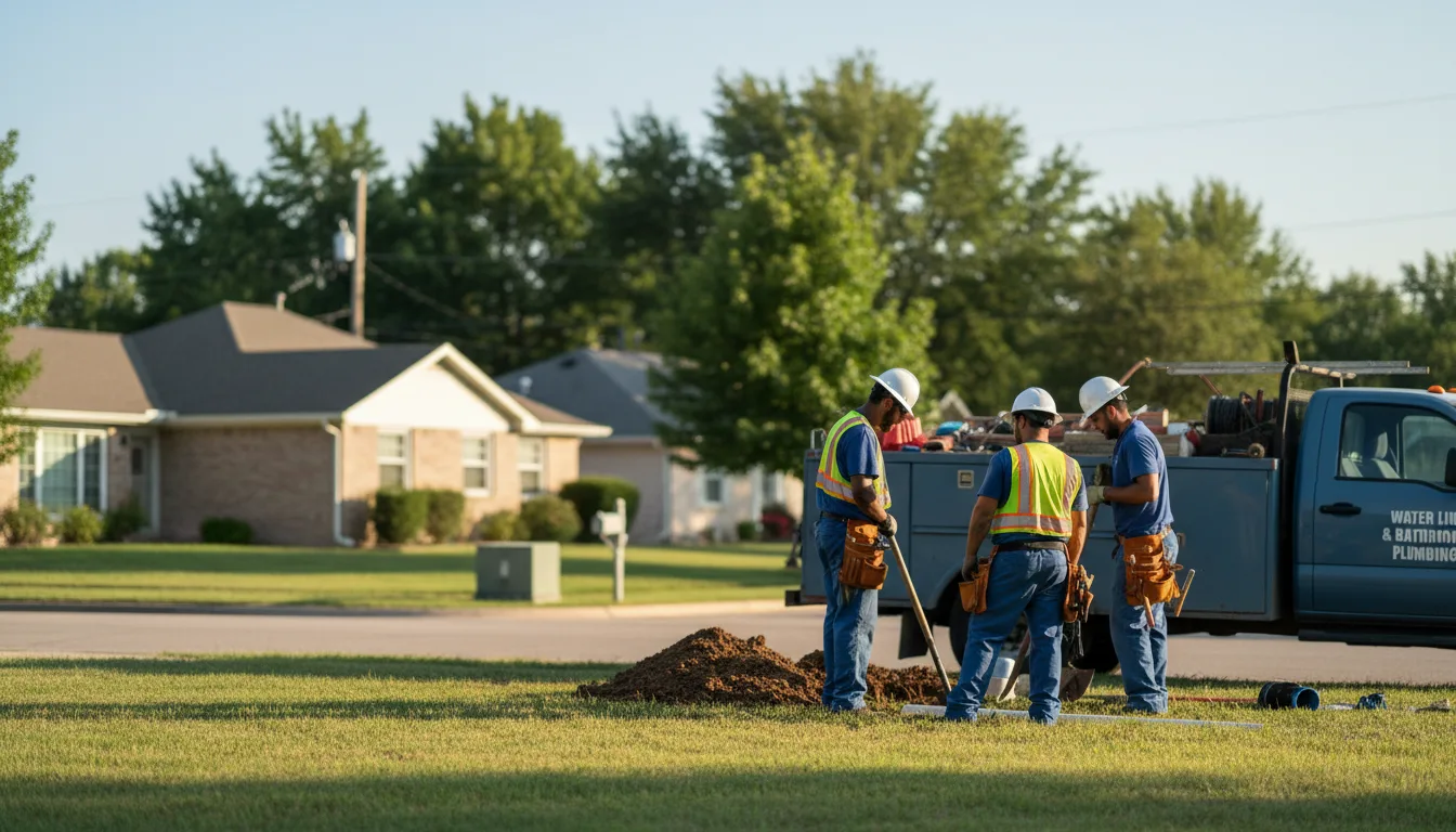 Residential water line and bathroom plumbing service in Poplar, WI